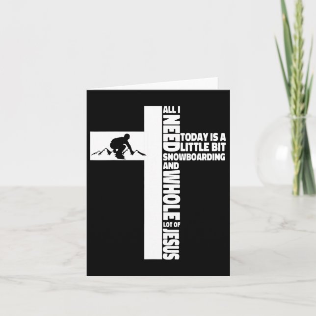Carte Snowboard Snowboard Jesus Faith Cross Christian (Devant)
