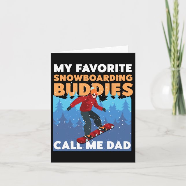 Carte Snowboard Snowboard Papa Père Ma neige préférée (Devant)