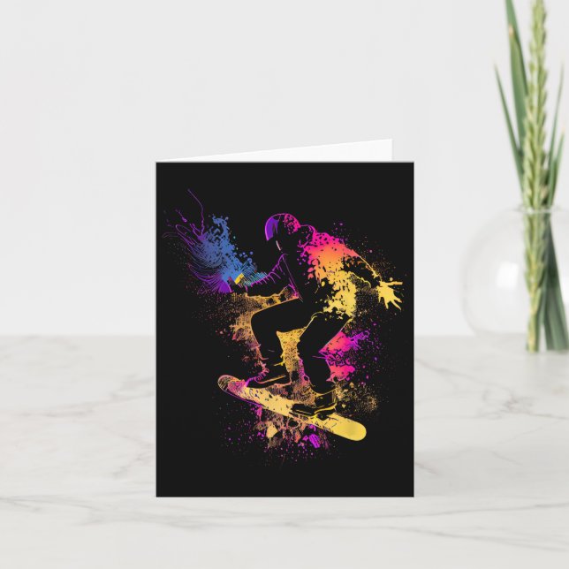 Carte Snowboard Snowboard Silhouette Cadeau (Devant)