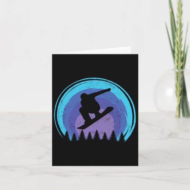 Carte Snowboard Snowboard Snowboard Silhouette Grun (Devant)