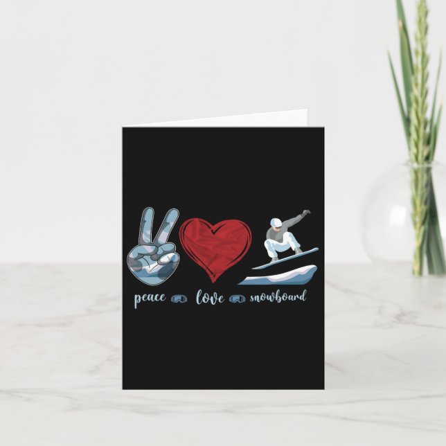 Carte Snowboard Snowboard Vintage Peace Love (Devant)