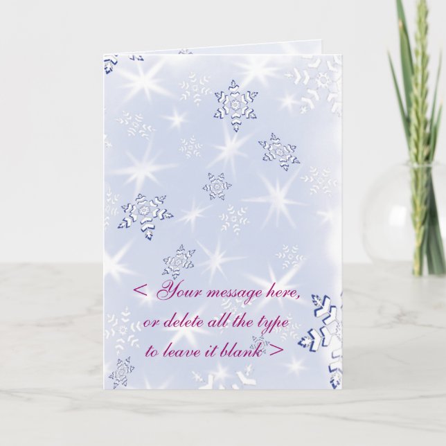 Carte SNOWFLAKE-1 personnalisable (Devant)