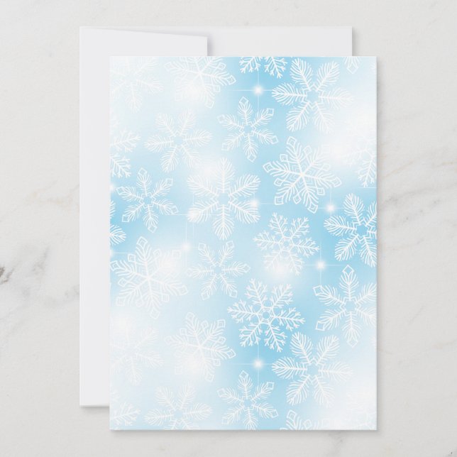 Carte Snowflakes and lights on blue (Devant)