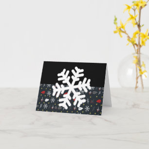 Carte Snowflakes et Feuilles de Noël avec dos noir