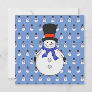 Carte Snowman avec chapeau supérieur