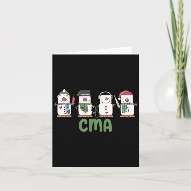 Carte Snowman Cma Nurse Noël Certifié Médicale Ista (Devant)