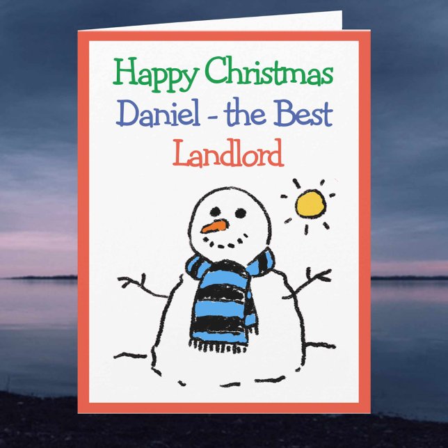 Carte Snowman Design Joyeux Noël à un propriétaire (Créateur téléchargé)