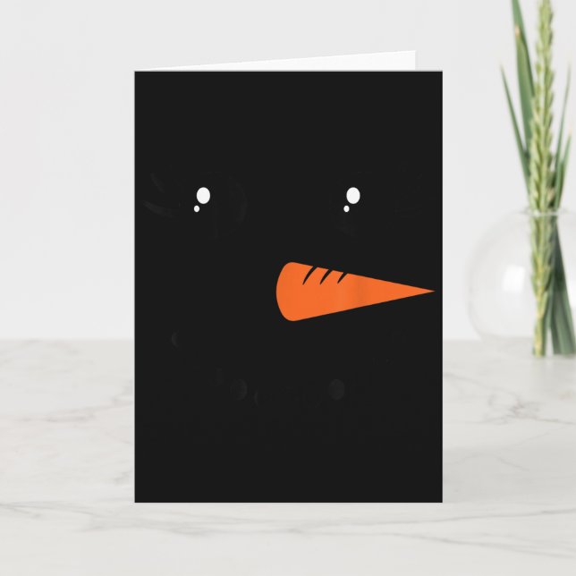 Carte Snowman Girl Face For Girls Christmas Winter  (Devant)