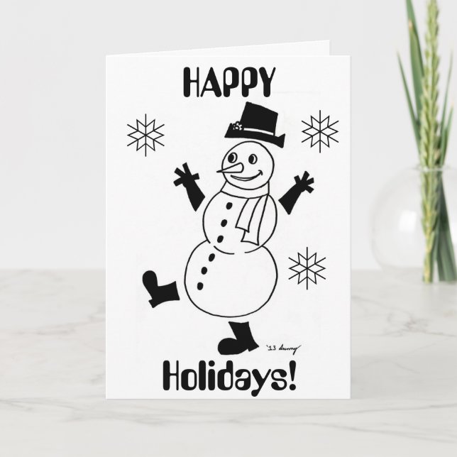 Carte Snowman "HAPPY HOLIDAYS" (Devant)