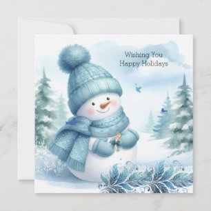 Carte Snowman Icy Blue Wonderland