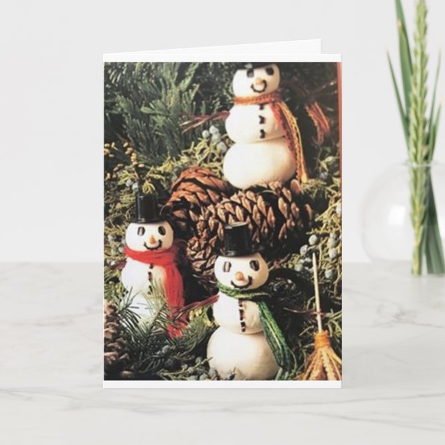 CARTE **SNOWMAN** NOËL ARBRE VOUS SOUHAITE !** (Devant)