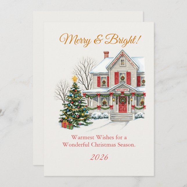 Carte Snowy Christmas scene (Devant / Derrière)