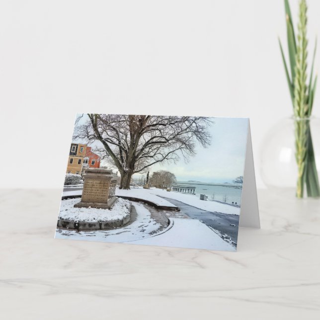 Carte Snowy Cole's Hill Plymouth MA (Devant)