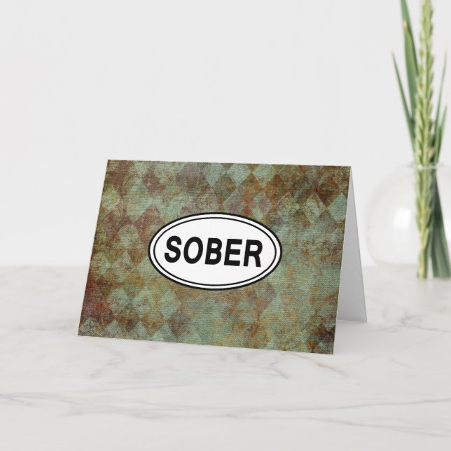 Carte SOBER OVAL Sobriety Recovery AA Card (Devant)