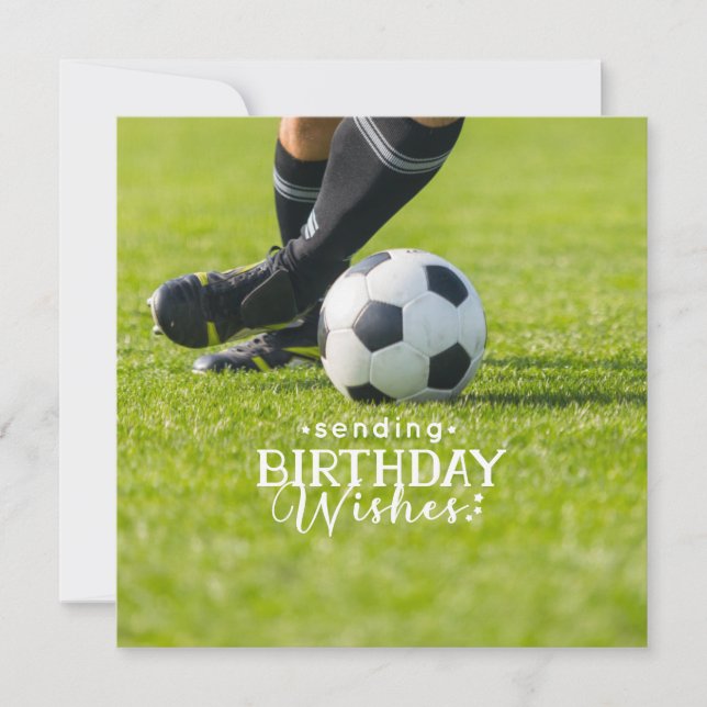 Carte Soccer Anniversaire avec balle et Joyeux Anniversa (Devant)