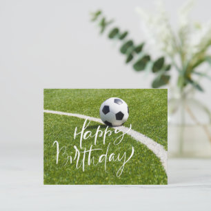 Carte Soccer Anniversaire avec balle et Joyeux Anniversa