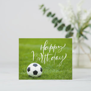 Carte Soccer Anniversaire avec balle et Joyeux Anniversa
