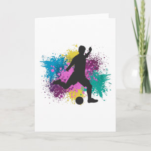 Carte Soccer Grungy Couleur Splashes