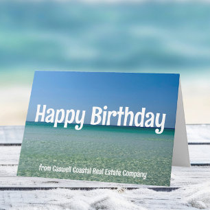 Carte Société de plage Joyeux Anniversaire personnalisée