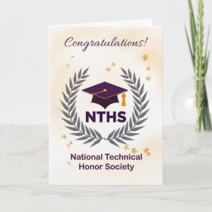 Carte Société d'honneur technique nationale Félicitation