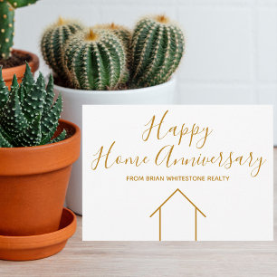 Carte Société Immobilière Happy Home Anniversary Gold