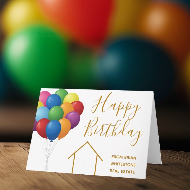 Carte Société immobilière Joyeux ballons d'anniversaire  (Créateur téléchargé)