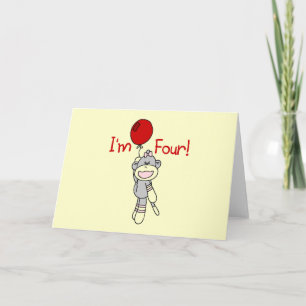 Carte Sock Monkey 4th Birthday Tshirts et cadeaux