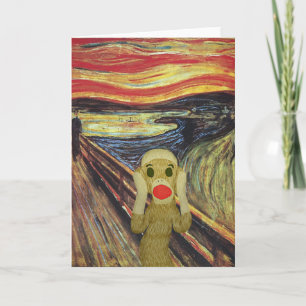 Carte Sock Monkey Scream