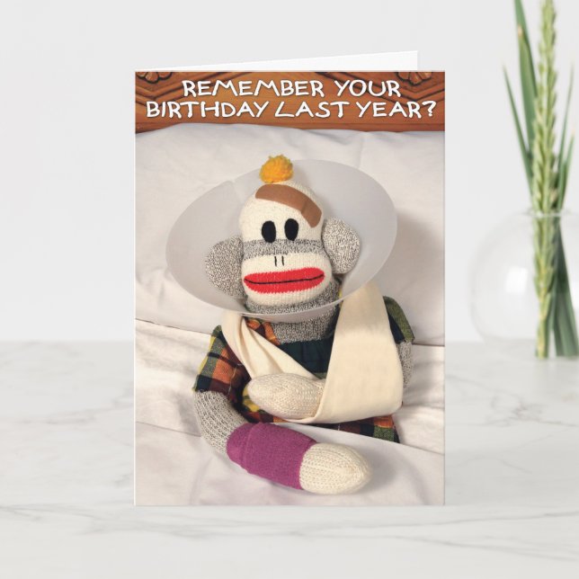 Carte SockMonkey Anniversaire (Devant)