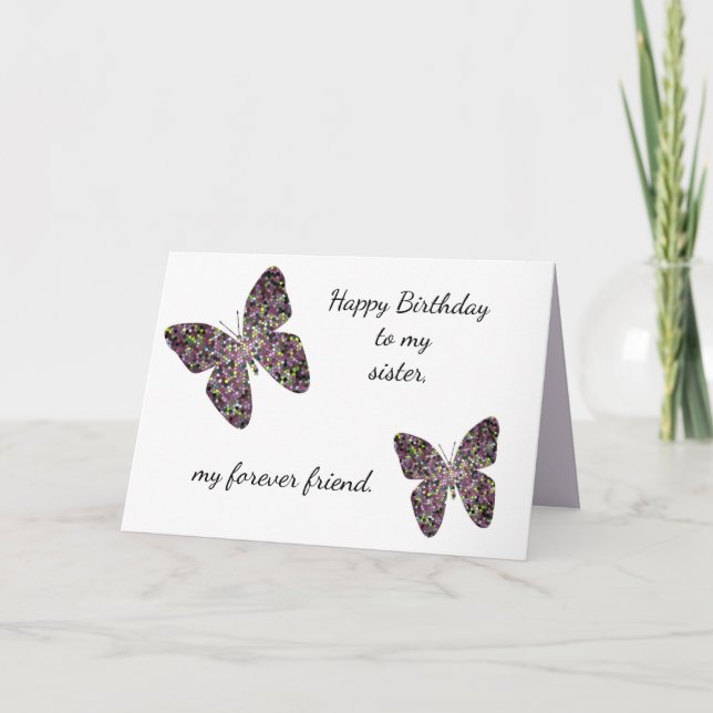Carte Soeur aînée Anniversaire Souhaite Amusant Annivers (Devant)