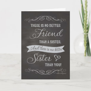 Carte Soeur Anniversaire - Chalkboard - Pas de meilleur 