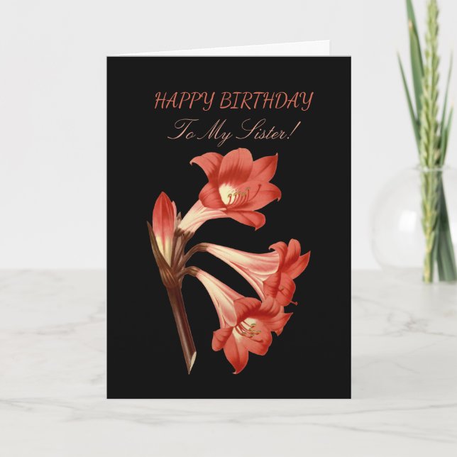 Carte Soeur Anniversaire Coral Belladonna Lily (Devant)