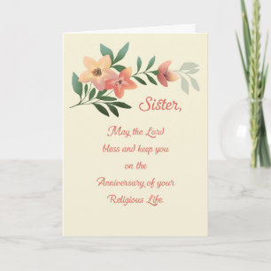Carte Soeur Anniversaire de la vie religieuse