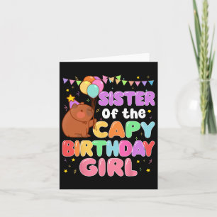 Carte Soeur De Capy Anniversaire Fille Capybara Famille 