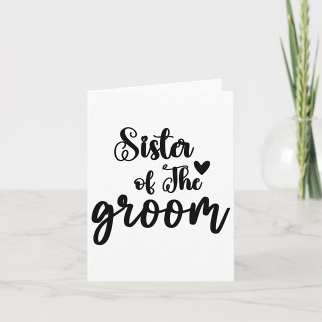 Carte Soeur Du Mariage Groom À La Fête De La Mariée (Devant)