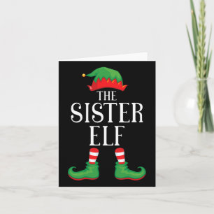 Carte Soeur Elf Groupe de jumelage Xmas Funny Famille Ch