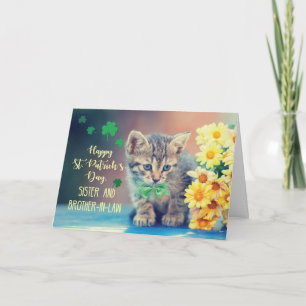 Carte Soeur et beau-frère St. Patrick’s Day Kitten