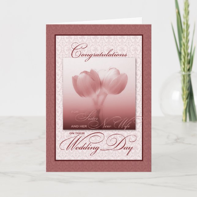 Carte Soeur et sa nouvelle femme Mariage Félicitations (Devant)