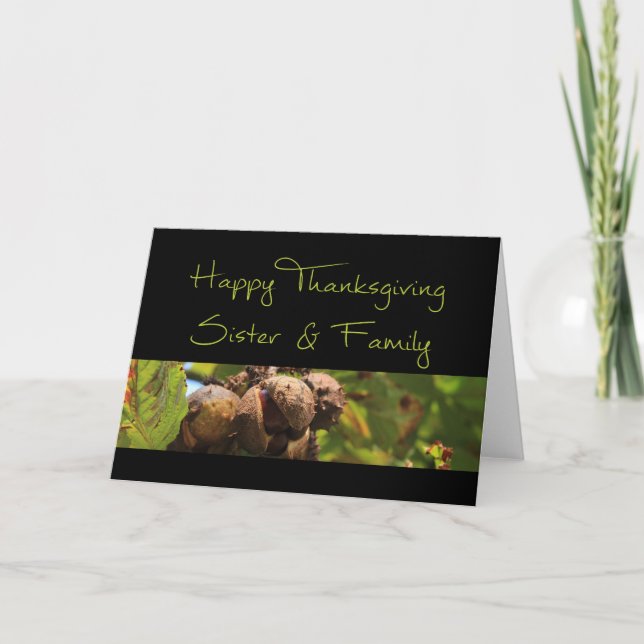 Carte Soeur & Famille Thanksgiving (Devant)