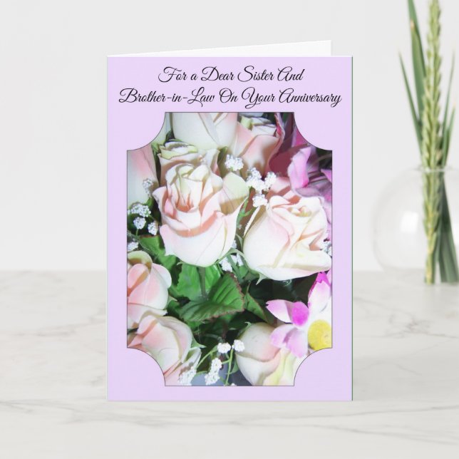 Carte Soeur Florale Et Mari Anniversaire Personnalisé (Devant)