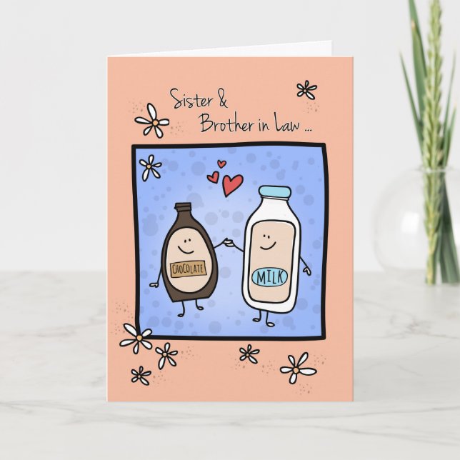 Carte Soeur & Frère en Droit Anniversaire Lait Chocolat (Devant)