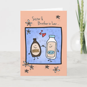 Carte Soeur & Frère en Droit Anniversaire Lait Chocolat