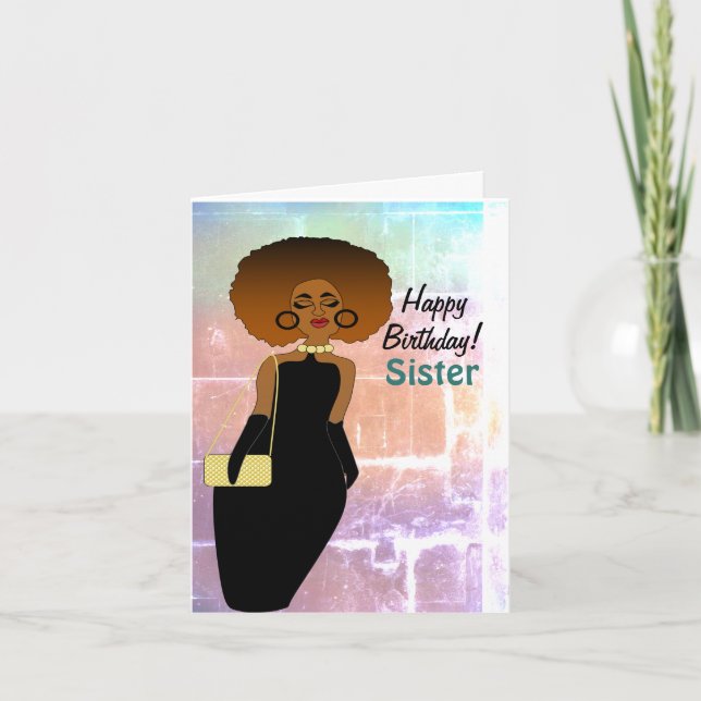 Carte Soeur Funny Afro-Américain Joyeux Anniversaire (Devant)