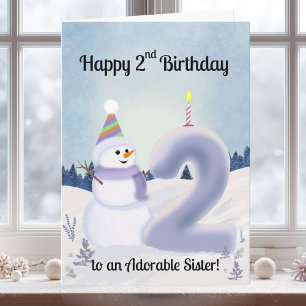 Carte Sœur Joyeux 2ème Anniversaire Construction de Bonh