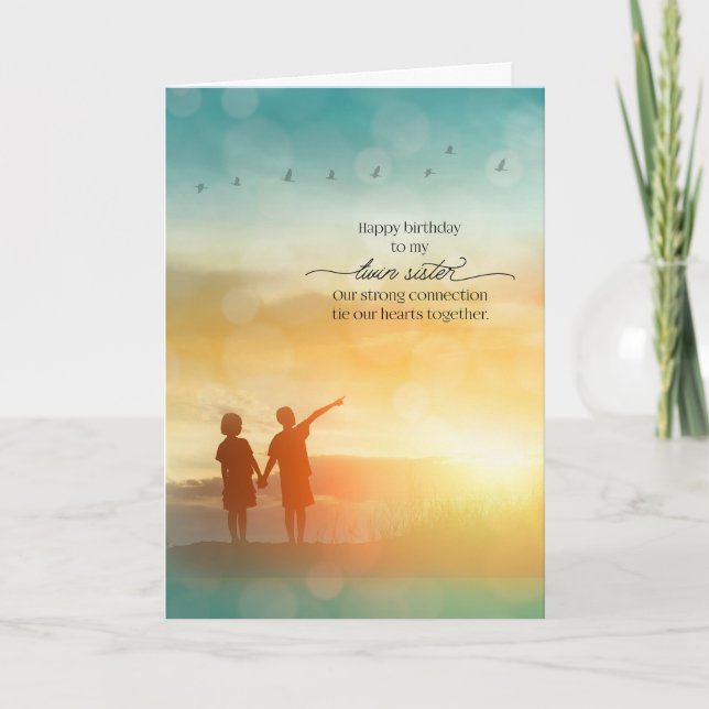 Carte Soeur jumelle de Brother Summer Lake Anniversaire (Devant)