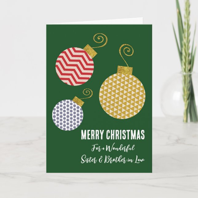 Carte Soeur moderne et frère en droit Joyeux Noël (Devant)