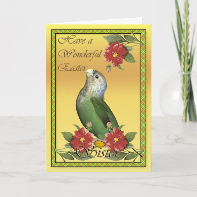 Carte Soeur Pâques avec Cape Parrot (Devant)