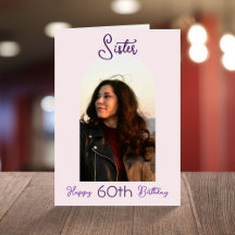 Soeur personnalisée 60e anniversaire Pink Script A