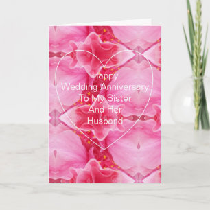 Carte Soeur Rose Et Mari Anniversaire Personnalisé