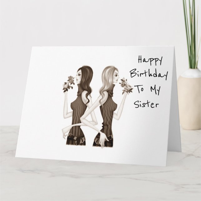 CARTE **SOEUR** SOUHAITE L'ANNIVERSAIRE À MA **SOEUR** (Devant)